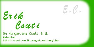 erik csuti business card